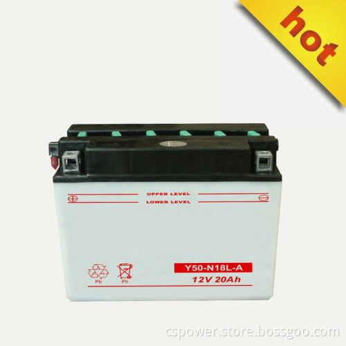 Y50-N18L-a Dry Charged Vented Motorcycle Battery